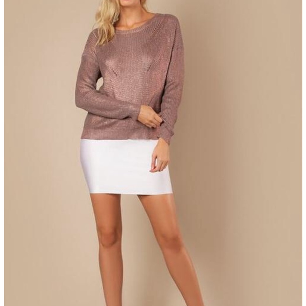 Metallic Fringe Back Sweater - Picture 2 of 4